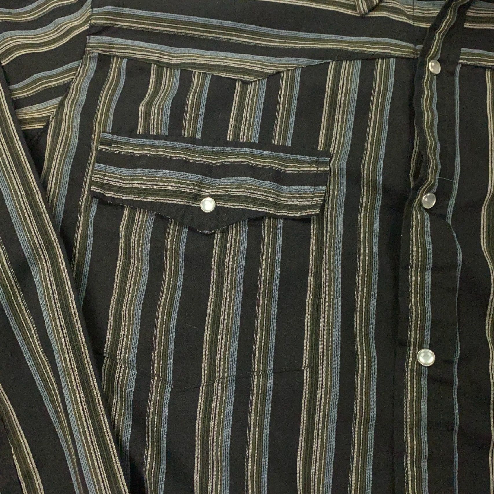 Vintage VINTAGE Bit & Bridle Western Shirt Mens L Black Striped Pearl Snap Cowboy Size US L / EU 52-54 / 3 - 4 Thumbnail