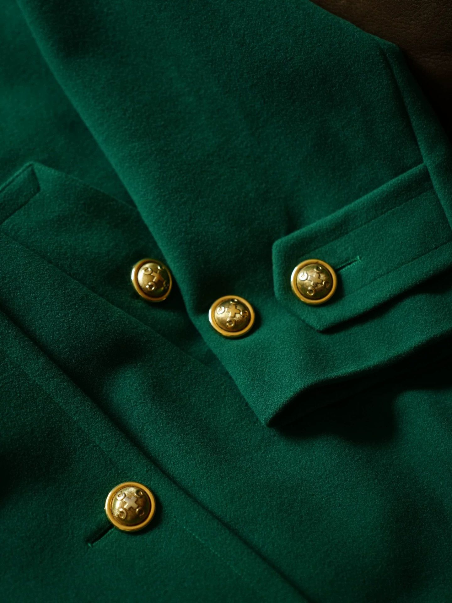 Moschino Moschino Oversized Red & Green Gold-Buttoned Wool Short Coat Size M / US 6-8 / IT 42-44 - 9 Thumbnail