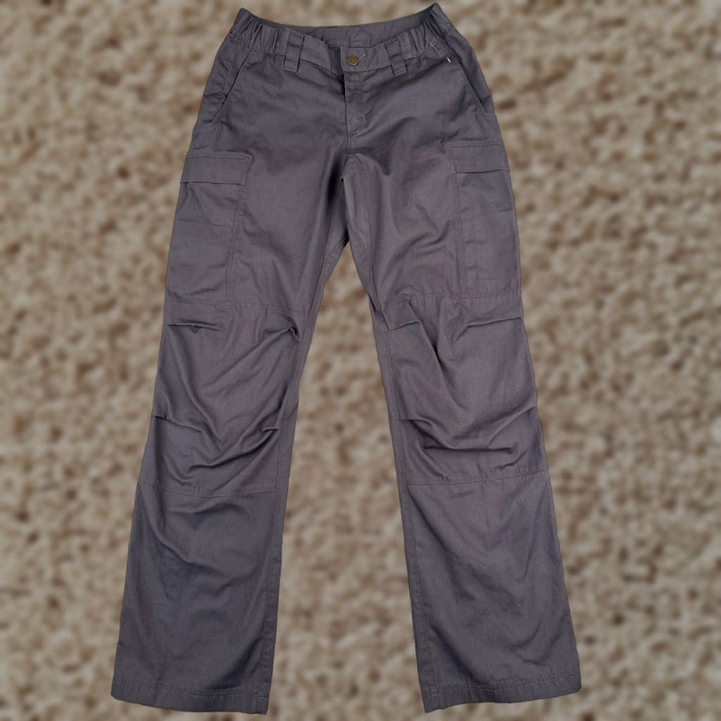 Vintage Vertx Cargo Pants Women 8 Gray Cotton Polyester Blend Regular Pocket Elastic Waist Front Flat Vintage: No Size 30" / US 8 / IT 44 - 1 Thumbnail