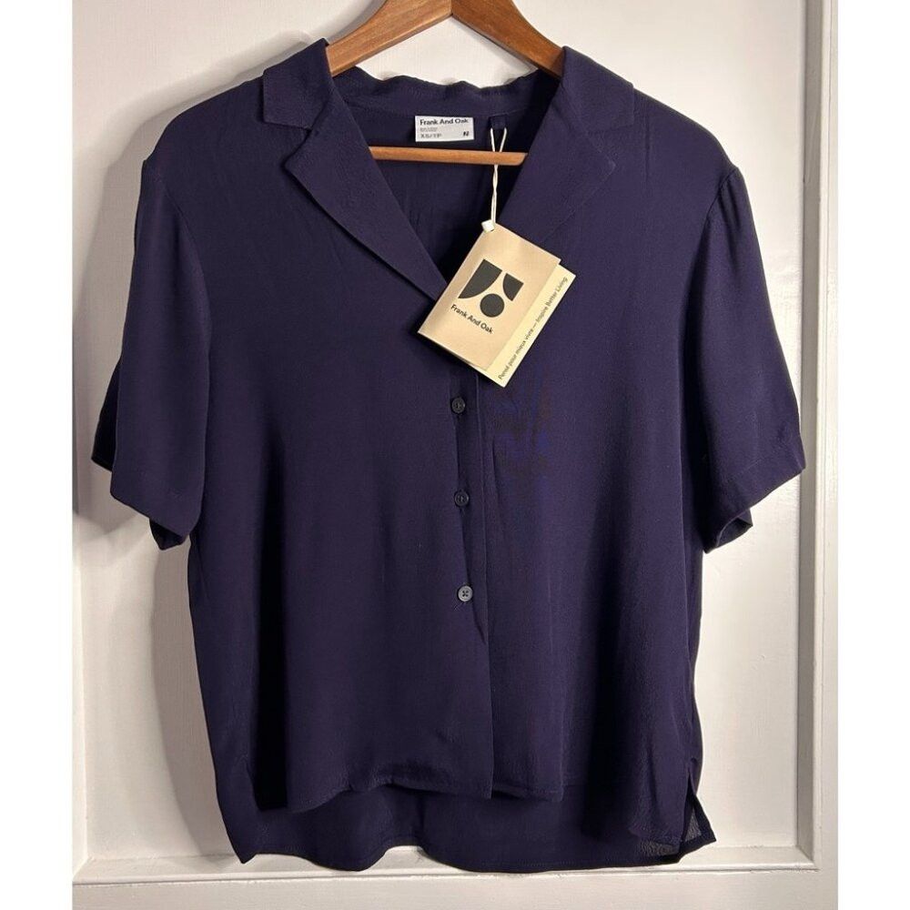 Frank & Oak BNWT Frank and Oak Fluid Camp Collar Blouse XS Size XS / US 0-2 / IT 36-38 - 1 Thumbnail