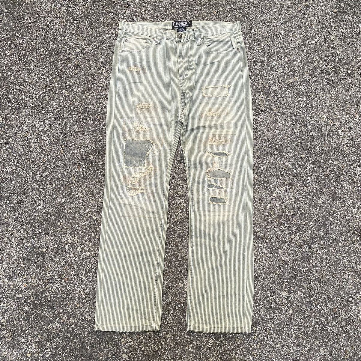 Image of Brooklyn Clothing x Distressed Denim Jeans Brooklyn Xpress in Denim, Men's (Size 34)