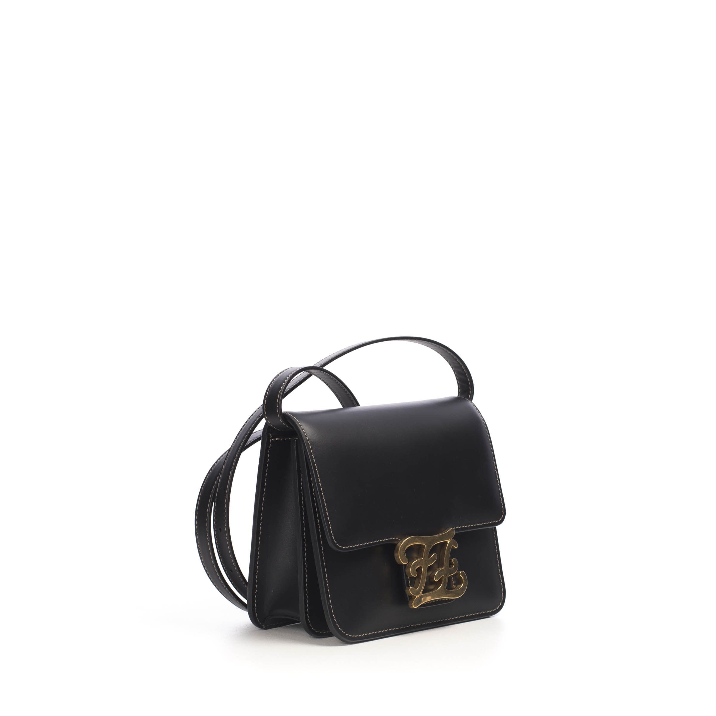 Fendi Black Leather Karligraphy Bag Size ONE SIZE - 8 Thumbnail