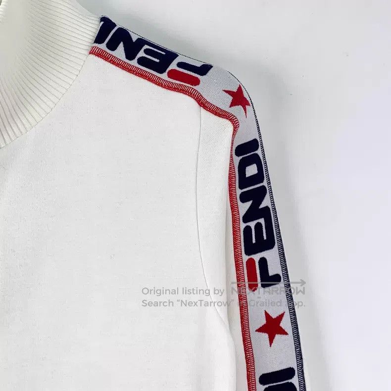 Fendi Fendi White Side Logo Letter Stripe Cotton Stand Collar Zi Size XS / US 0-2 / IT 36-38 - 3 Thumbnail