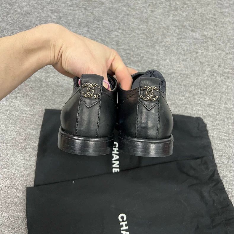 Chanel chanel black leather loafers with double C Size US 7.5 / EU 40-41 - 5 Thumbnail