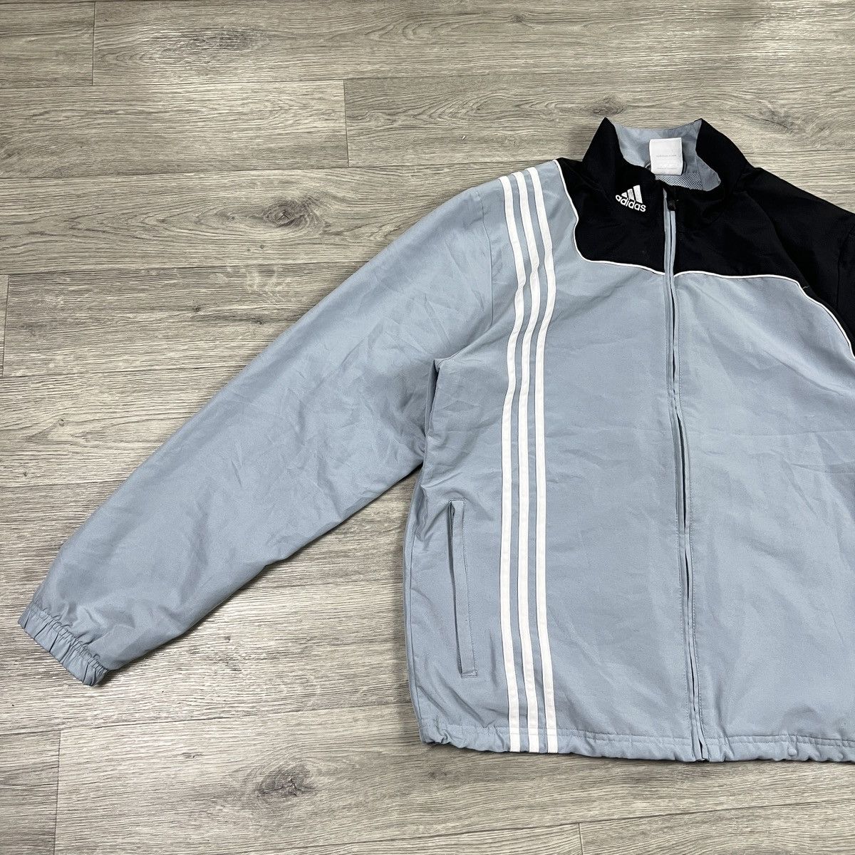 Adidas Vintage Adidas Clima365 Track Jacket Grey Black 3-Stripes Size US L / EU 52-54 / 3 - 2 Thumbnail