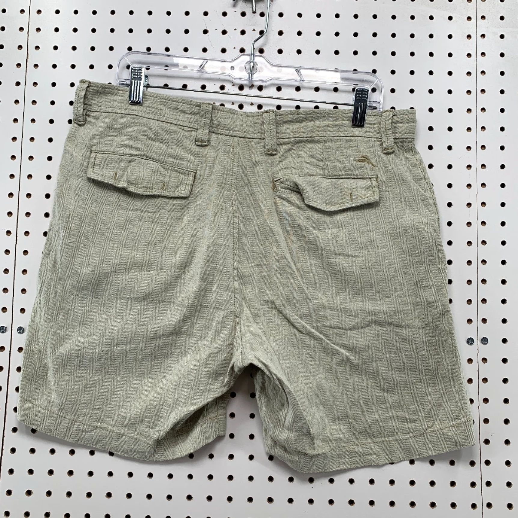 Tommy Bahama Tommy Bahama Linen Blend Chino Shorts Mens 34x7 Gray Herringbone Beach Casual Size US 34 / EU 50 - 2 Thumbnail