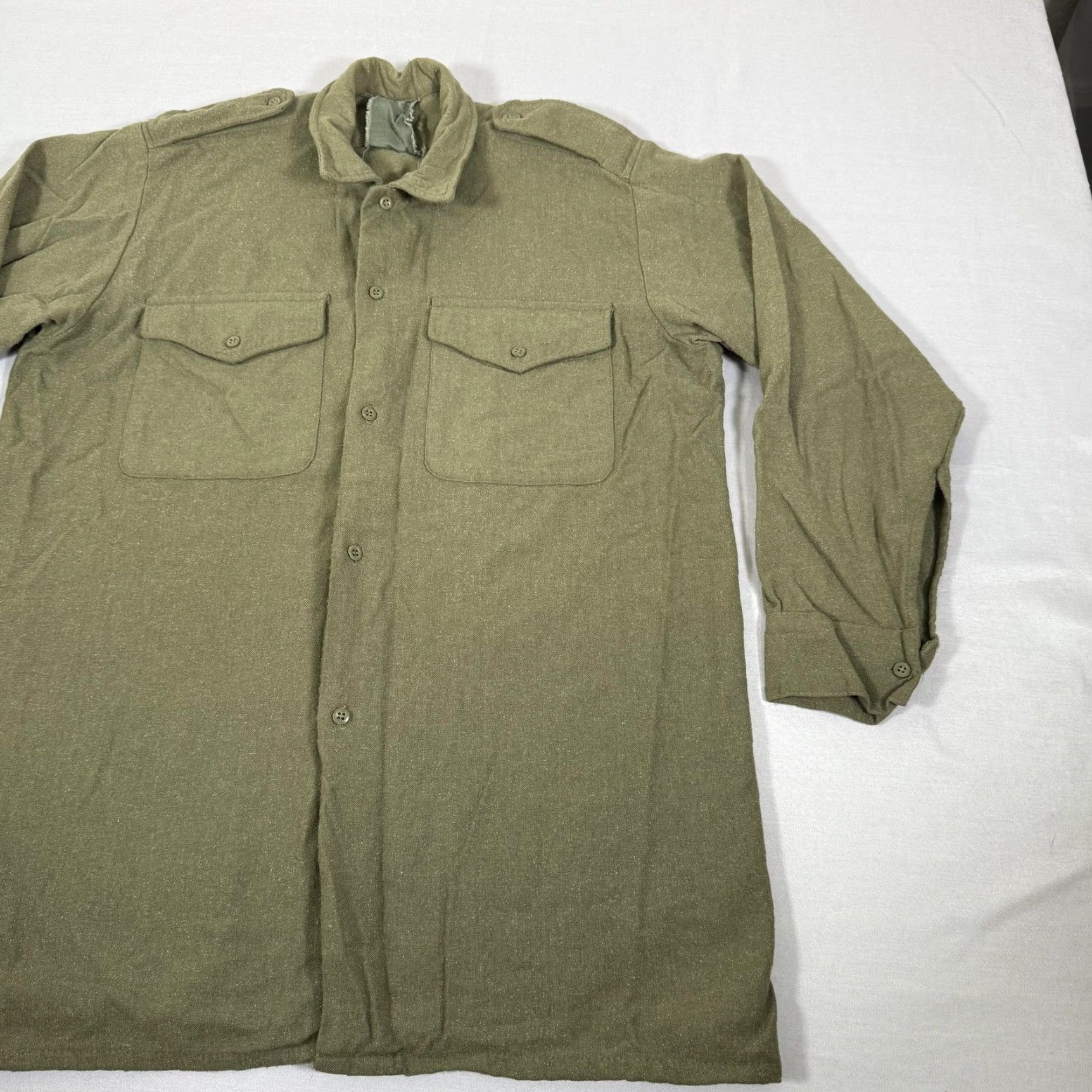 Vintage VINTAGE Military Shirt Mens XL Green Wool British Army Combat Field Coat Size US XL / EU 56 / 4 - 3 Thumbnail