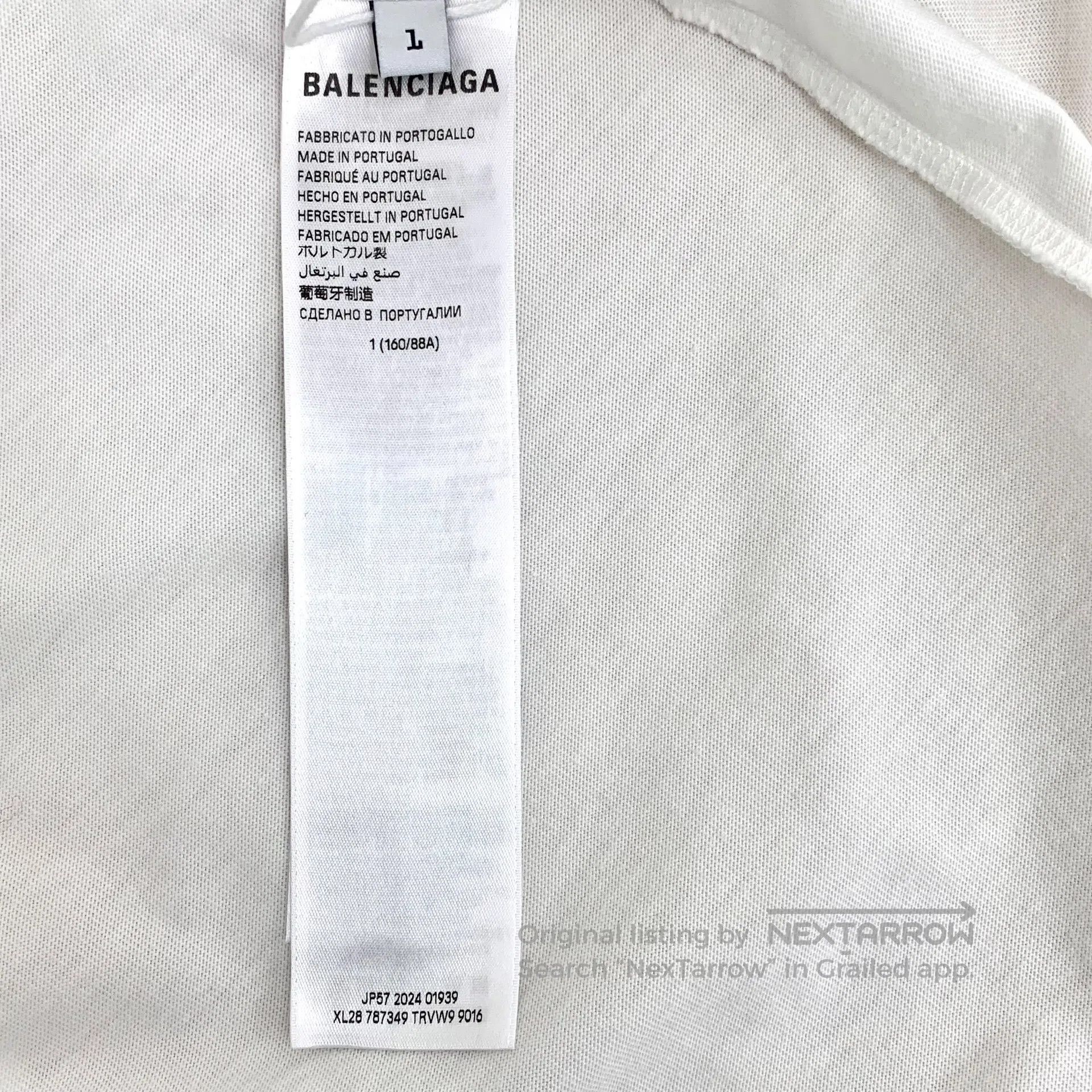 Balenciaga Balenciaga White logo lettering print cotton round neck sh Size US S / EU 44-46 / 1 - 8 Thumbnail