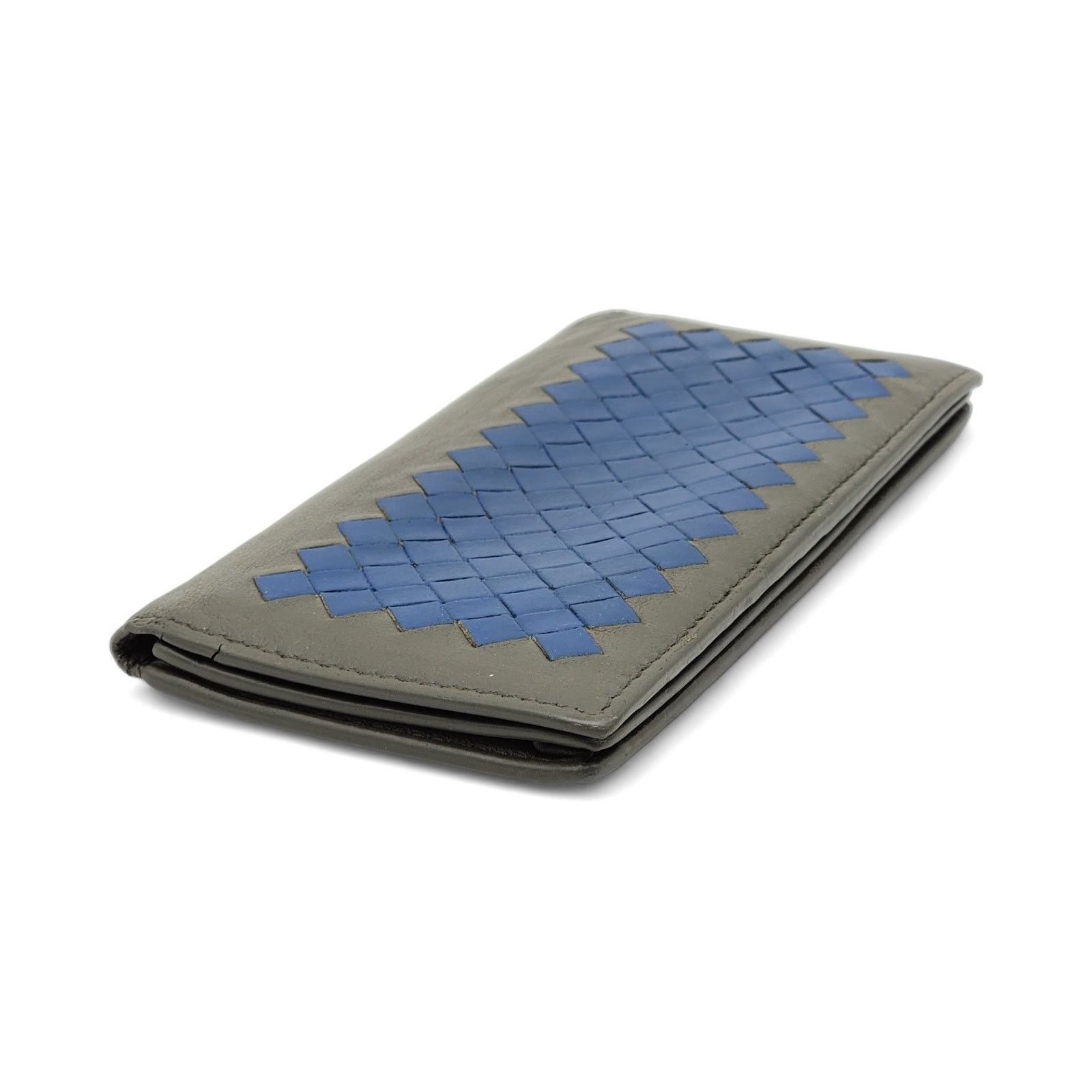 Bottega Veneta Nappa Intrecciato Bi-Fold Wallet in Gray Blue Size ONE SIZE - 3 Thumbnail