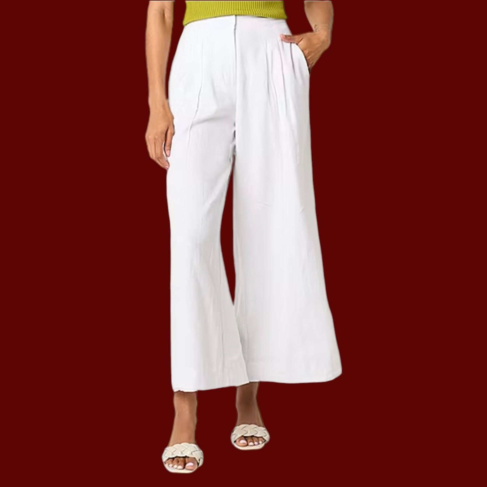 Worthington Worthington - Women's Mid-Rise Tall Cropped Pants - White - Size 26" / US 2 / IT 38 - 1 Thumbnail