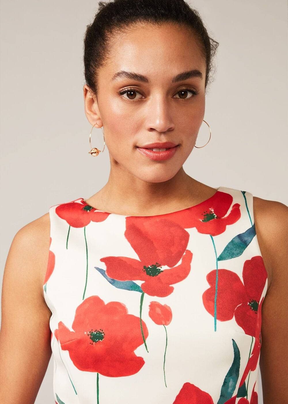Other PHASE EIGHT Lou-Poppy Floral Scuba Dress 40 Size L / US 10 / IT 46 - 3 Thumbnail