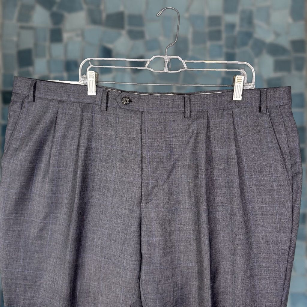 Ralph Lauren VINTAGE Lauren Ralph Lauren Pants Mens 45x36 Unhemmed 100% Wool Dress Slacks Windowpane Size US 44 / EU 60 - 1 Thumbnail