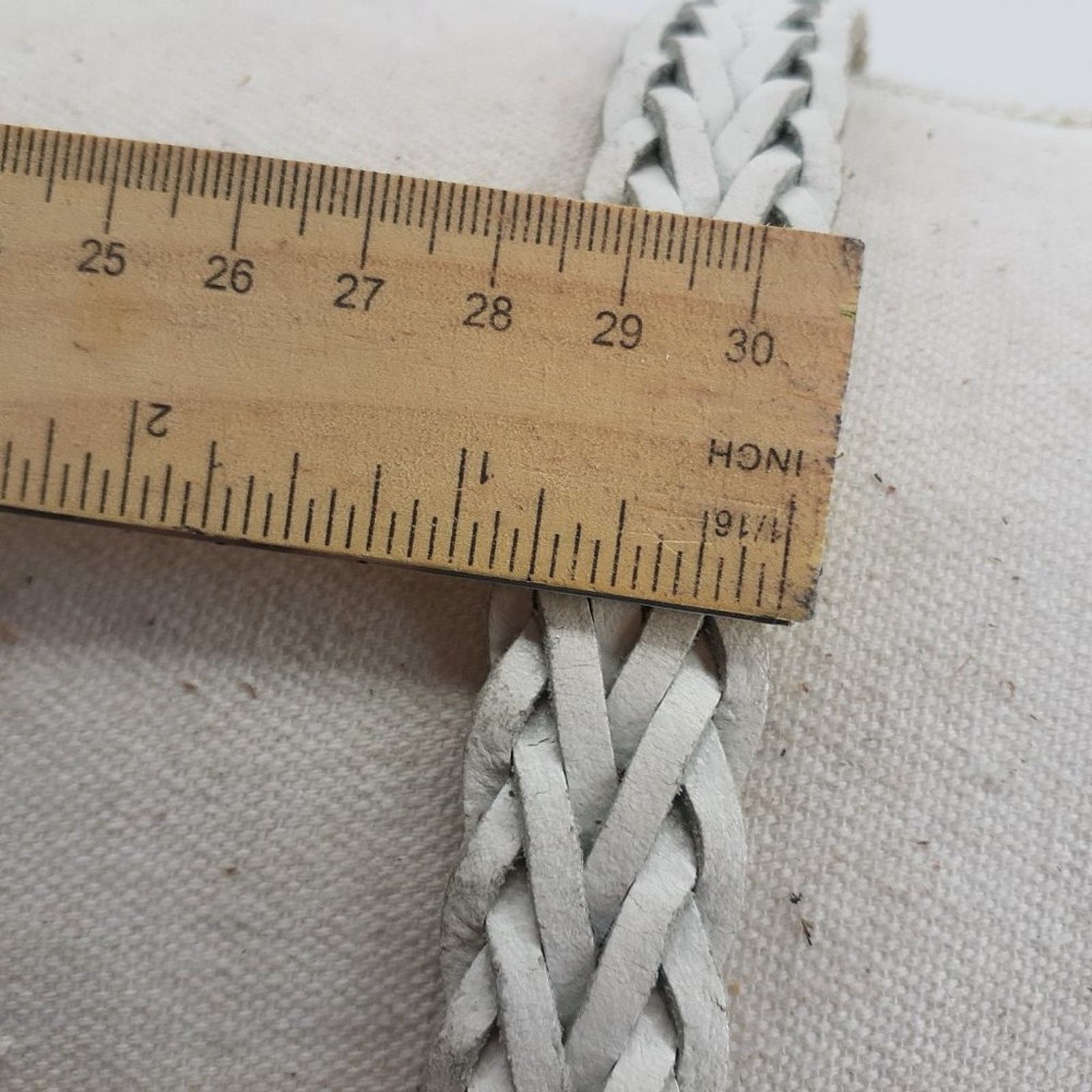 Other Vintage 80s White Genuine Leather Belt Women's Large Single Size ONE SIZE - 6 Thumbnail