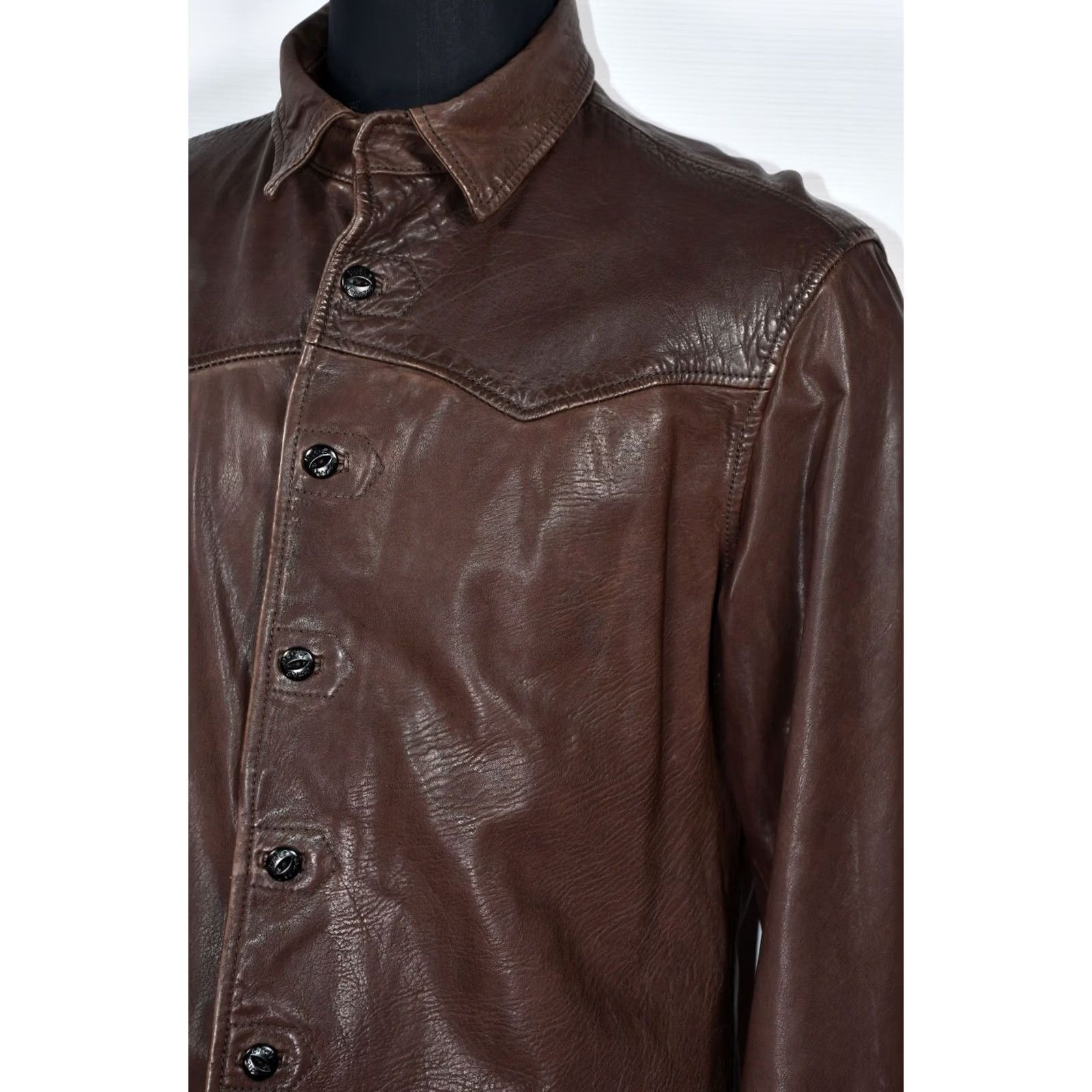 Nudie Jeans Nudie Jeans Leather Jacket Brown L Mens Regular Size XS? Size US 33 - 3 Thumbnail