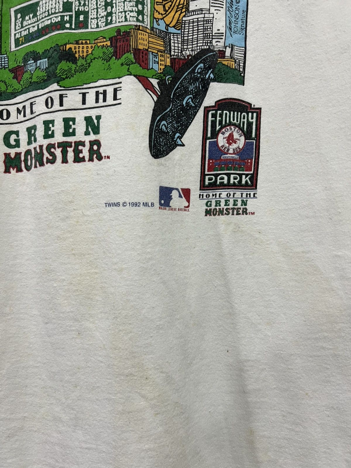 MLB Vintage 90s Boston Red Sox ‘Green Monster’ Tshirt Size US L / EU 52-54 / 3 - 3 Thumbnail