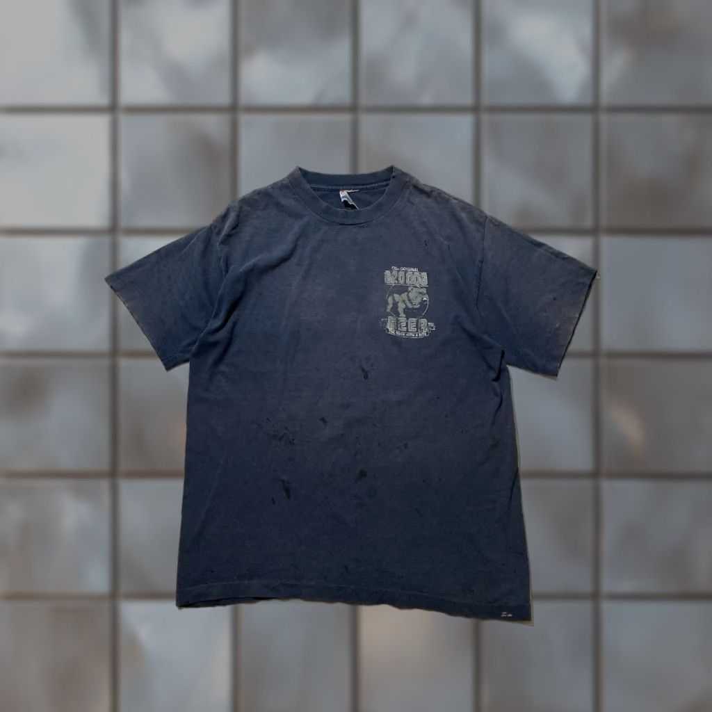 Vintage VINTAGE The Original Bad Dog Beer Bulldog Single Stitch Graphic T-Shirt XL Blue 90s Mens Size US XL / EU 56 / 4 - 1 Thumbnail