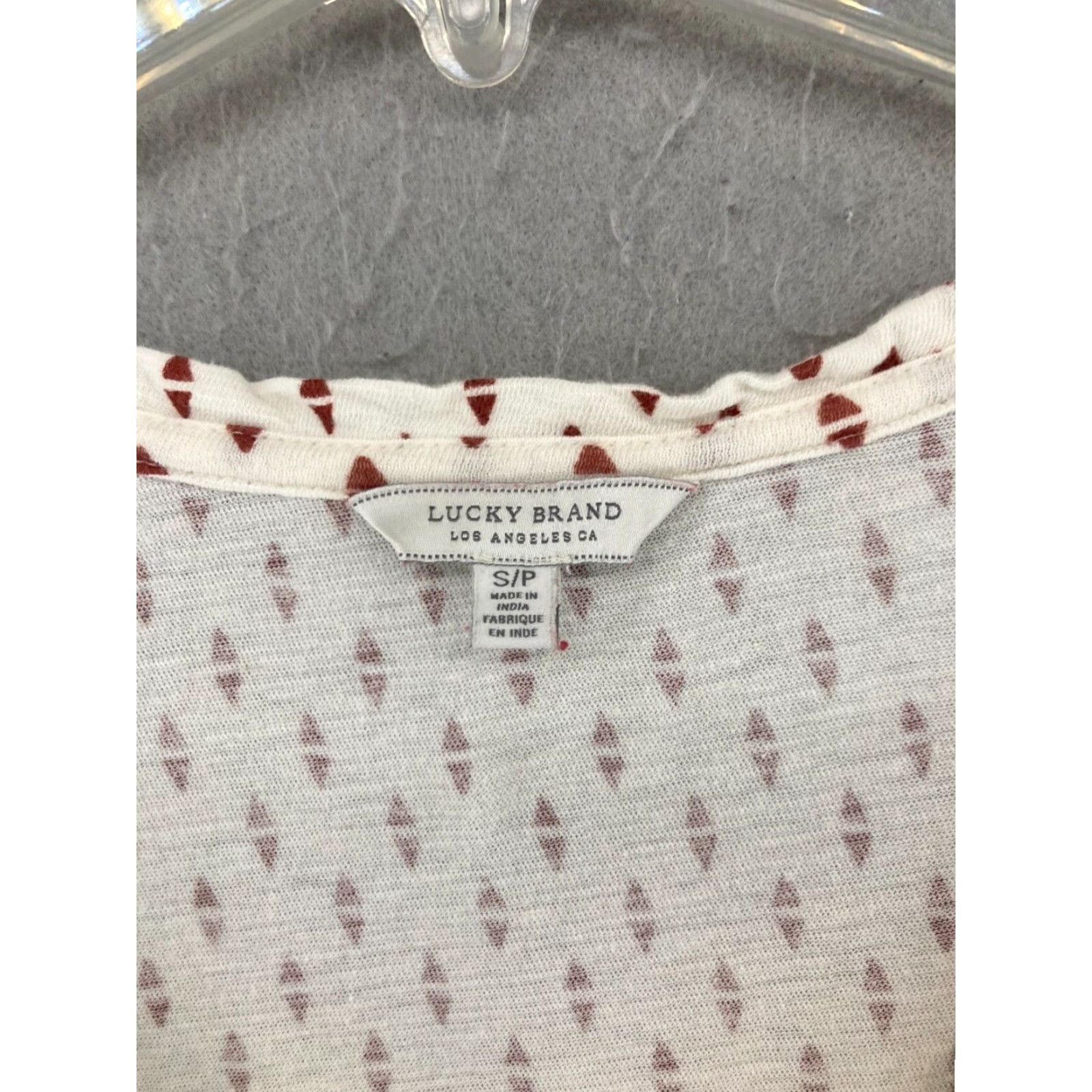 Lucky Brand Lucky Brand TShirt Womens Small Geometric Multicolor 3/4 Sleeve Scoop Neck Flutter Crew Casual Bohemian Cotton Blend Shirt Womens Small Size S / US 4 / IT 40 - 4 Thumbnail