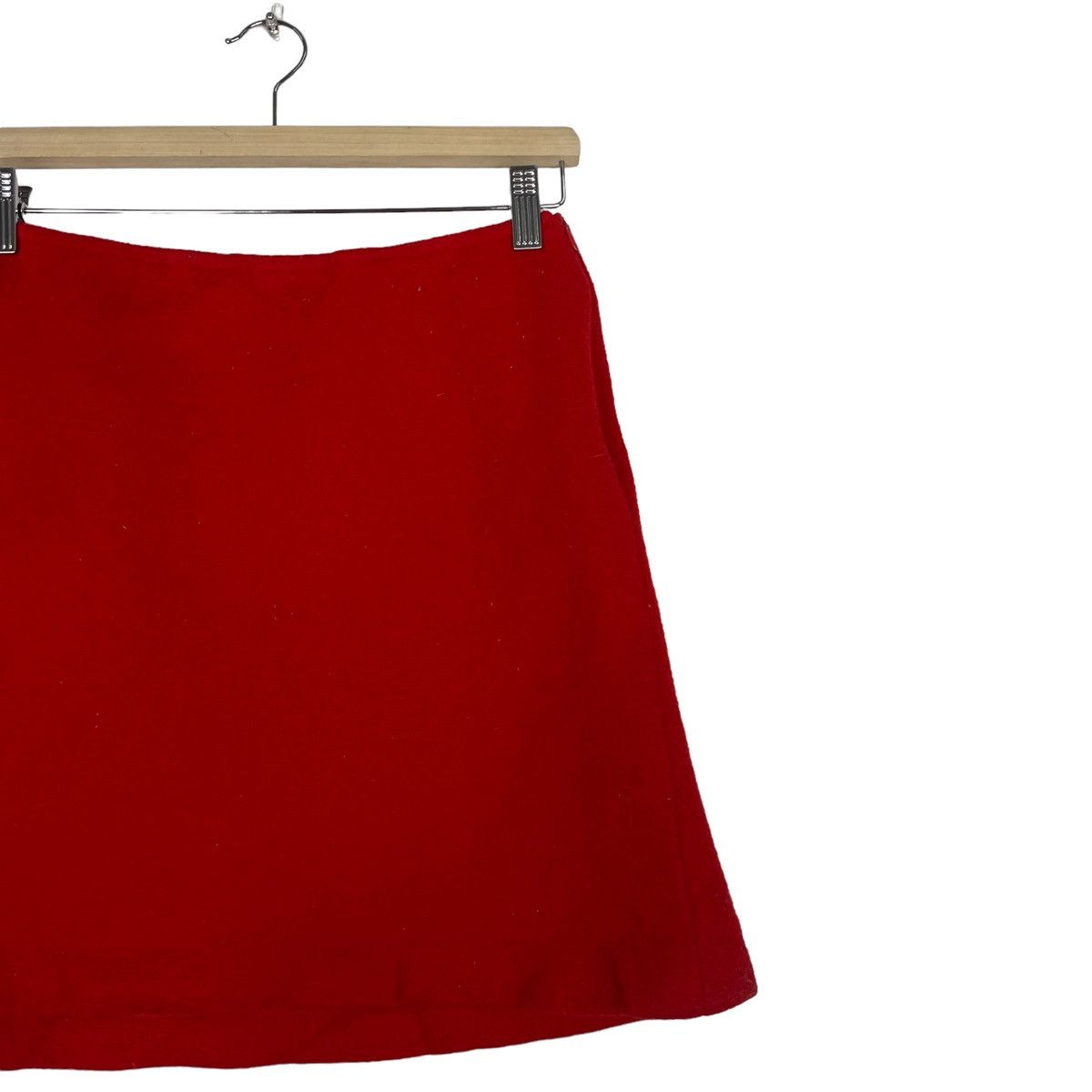 agnes b. 💥AGNES B WOOL RED MINI SKIRT Size 26" / US 2 / IT 38 - 4 Thumbnail