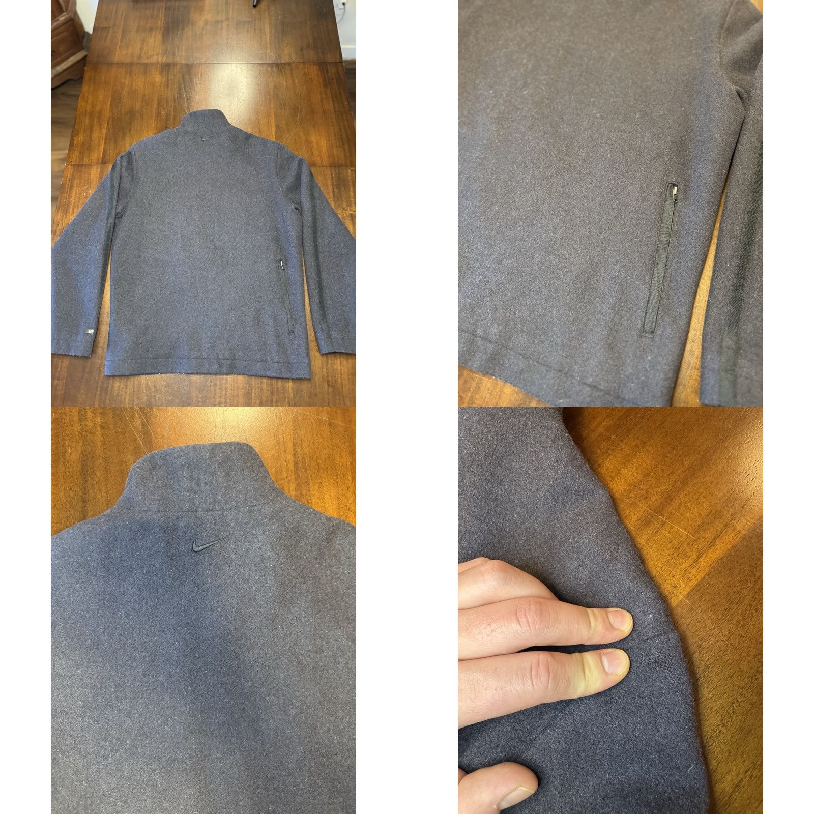 Nike VINTAGE Nike Tiger Woods Bomber Jacket Mens M Gray Wool Blend Zip Up Size US M / EU 48-50 / 2 - 9 Thumbnail
