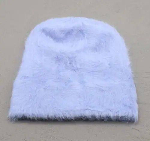 Other Rabbit Light Blue Fur Beanie Hat Size ONE SIZE - 4 Thumbnail