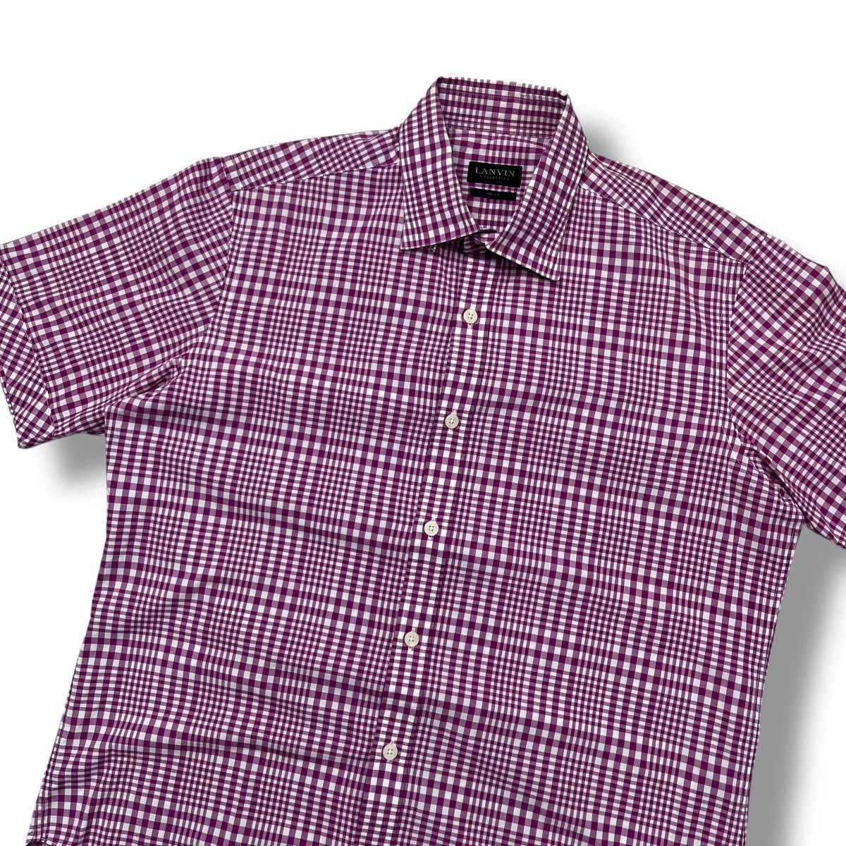 Lanvin Lanvin slimfit checkered short sleeve button shirt Size US M / EU 48-50 / 2 - 2 Thumbnail