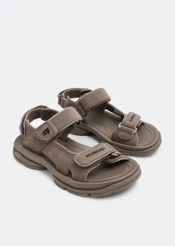 Balenciaga o1mt1gz1224 Tourist Monocolor Sandals in Dark Taupe Size US 10 / EU 43 - 3 Thumbnail