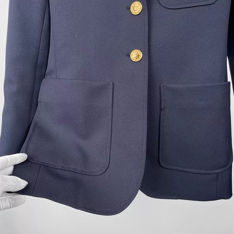 Louis Vuitton Louis Vuitton Dark Blue Preppy Badge Blazer jacket Size XS / US 0-2 / IT 36-38 - 4 Thumbnail