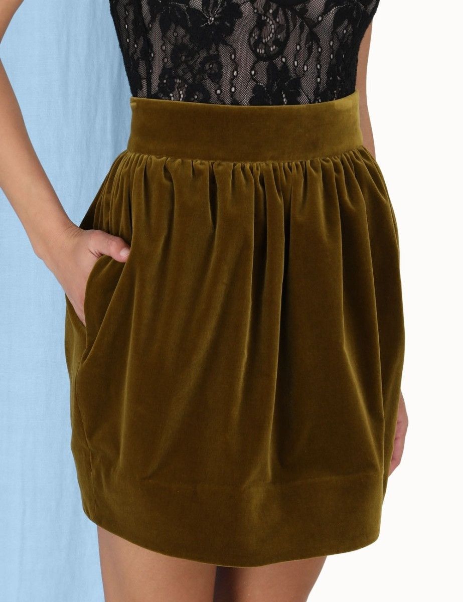 Zimmermann oc11z0425 Lyrical Velvet Mini Skirt in Dark Mustard Size 26" / US 2 / IT 38 - 5 Thumbnail