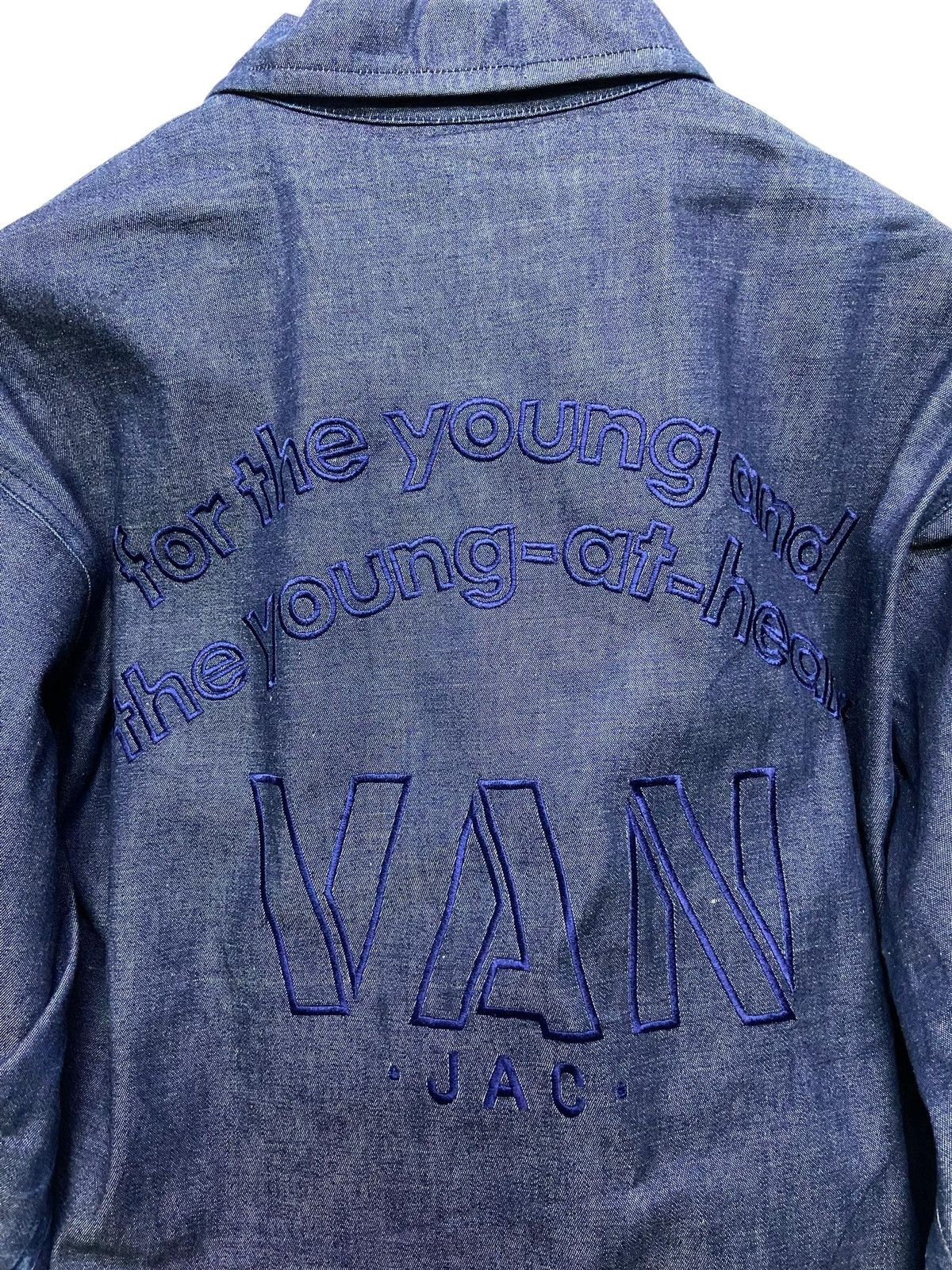 Van × Vintage Vintage 90s Van Jac Denim Jacket Embroidered Spell Out Size US M / EU 48-50 / 2 - 3 Thumbnail