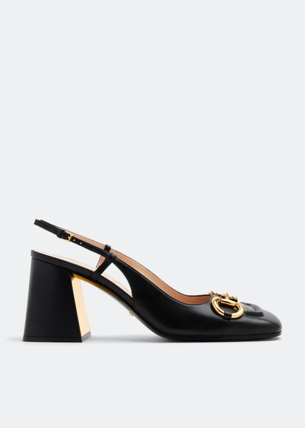 o1s1wg110225 Mid-Heel Slingback With Horsebit in Black