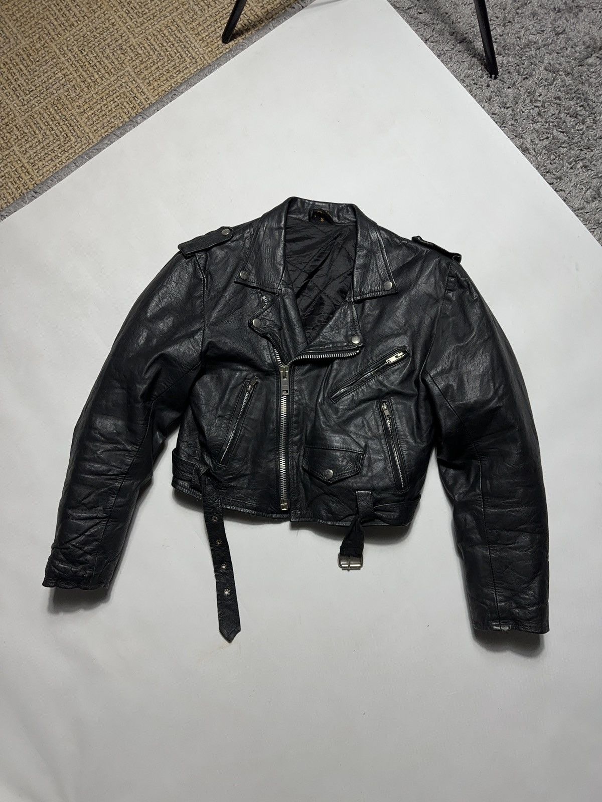 Vintage Western Cropped Leather Jacket Size S / US 4 / IT 40 - 1 Thumbnail