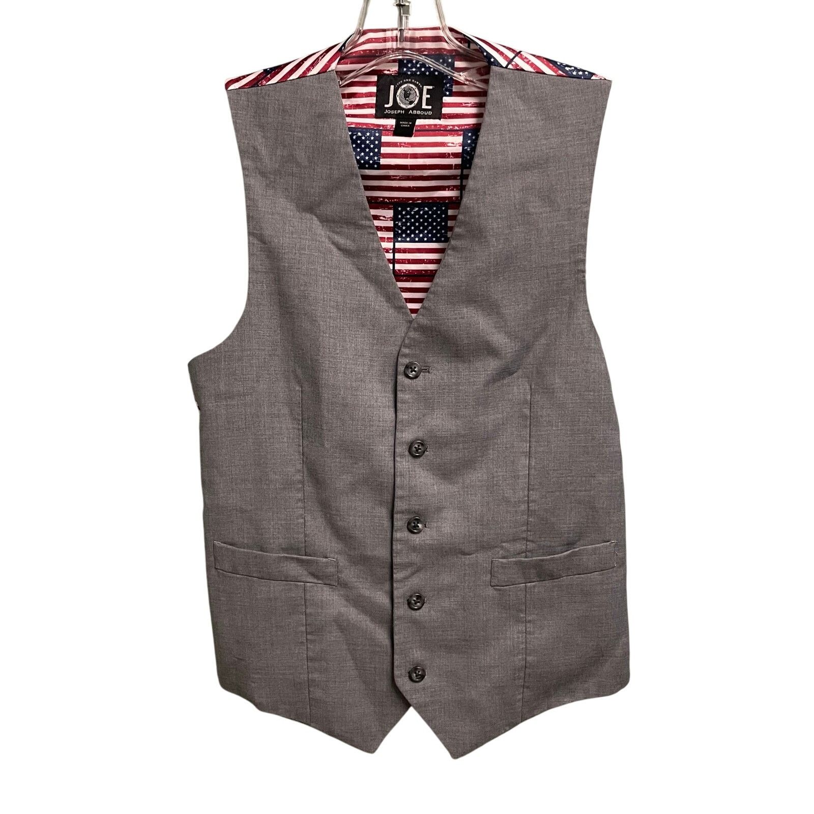 Joseph Abboud Joe Joseph Abboud Wool Vest American Flag Gray 34 Small Size 34S - 1 Thumbnail