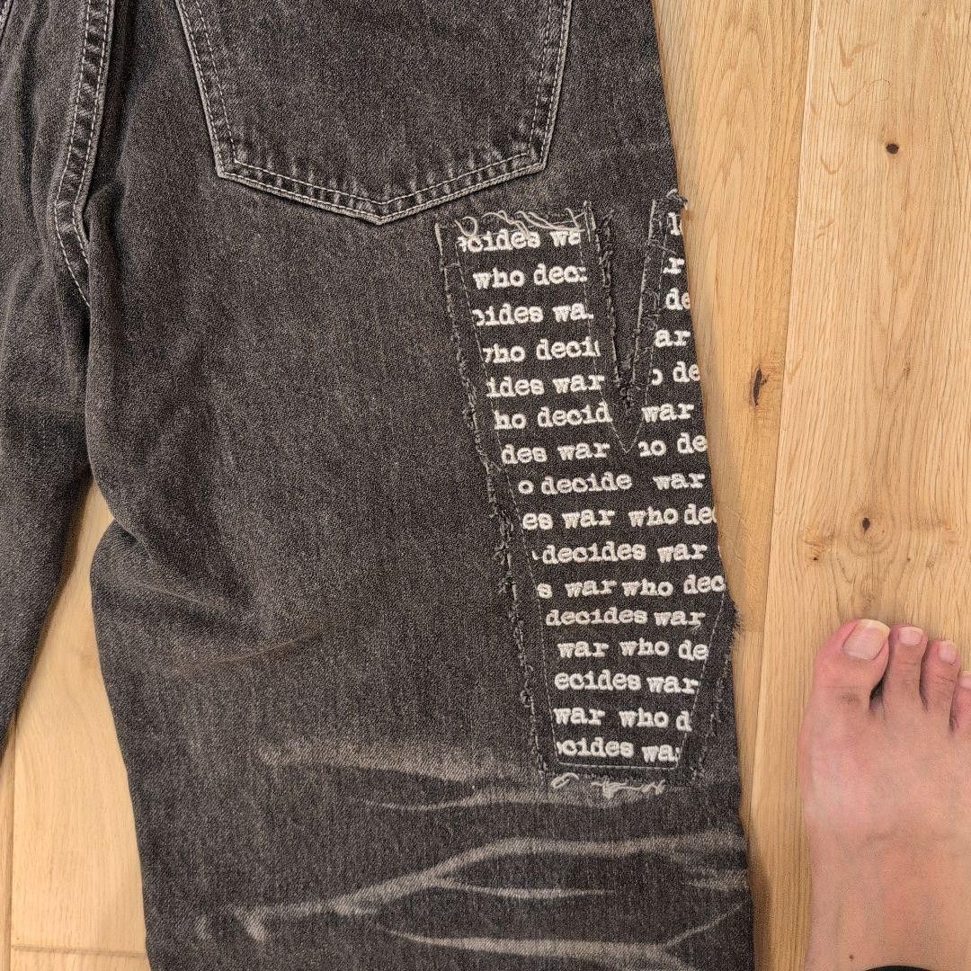 Who Decides War Who Decides War Motif Patched Denim Vintage Grey 28 New Size US 28 / EU 44 - 8 Thumbnail