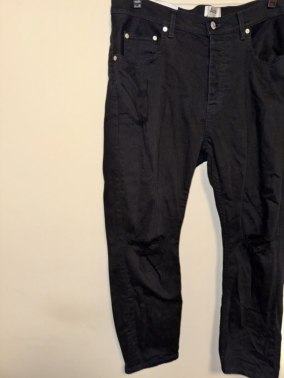 Acne Studios Acne Studios Town Black Fray Black Denim Jeans Size US 34 / EU 50 - 3 Thumbnail
