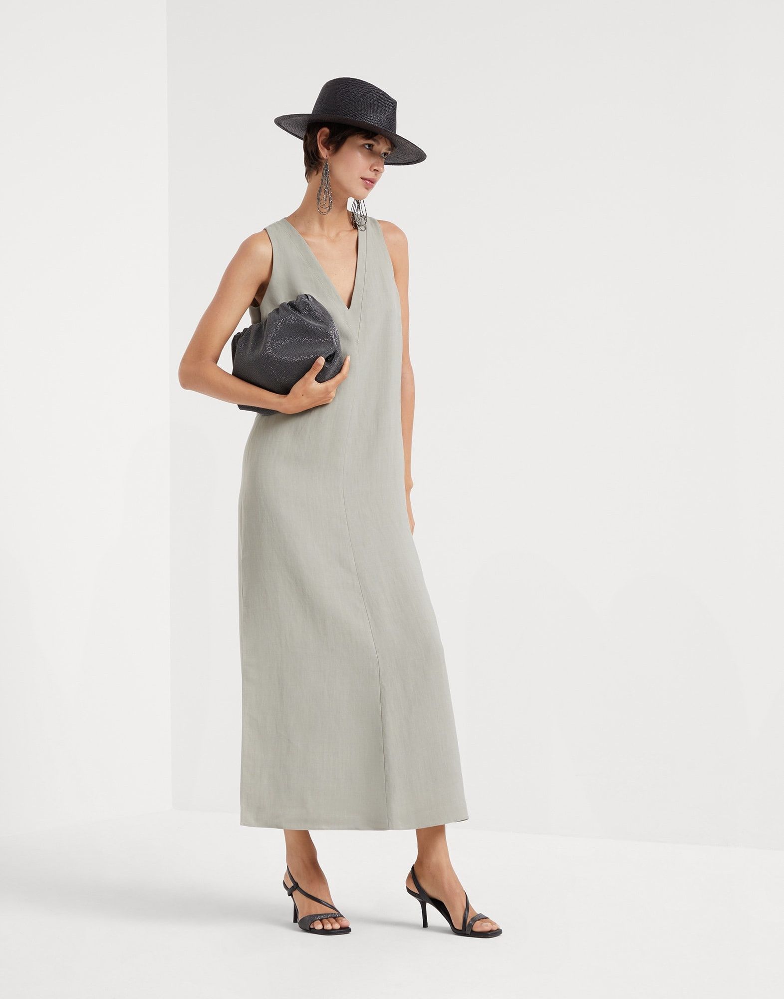 Brunello Cucinelli o1w1db10825 Dress in Open Green Size L / US 10 / IT 46 - 5 Thumbnail