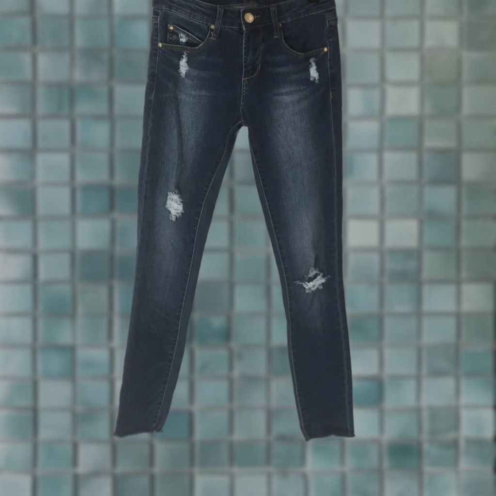 Vintage Articles Of Society Jeans Skinny Blue Denim Casual Stretch Size 24 Womens Size 42" / US 20 - 1 Thumbnail