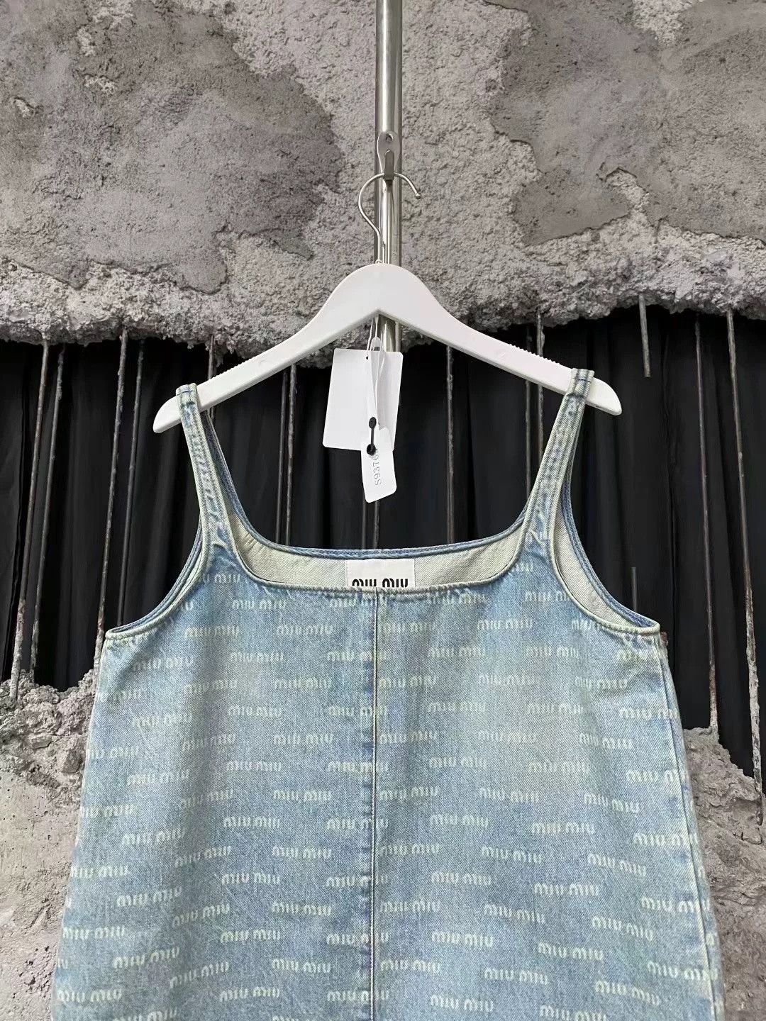 Miu Miu Miu Miu All-Over Logo Denim Dress Size US 28 / EU 44 - 3 Thumbnail