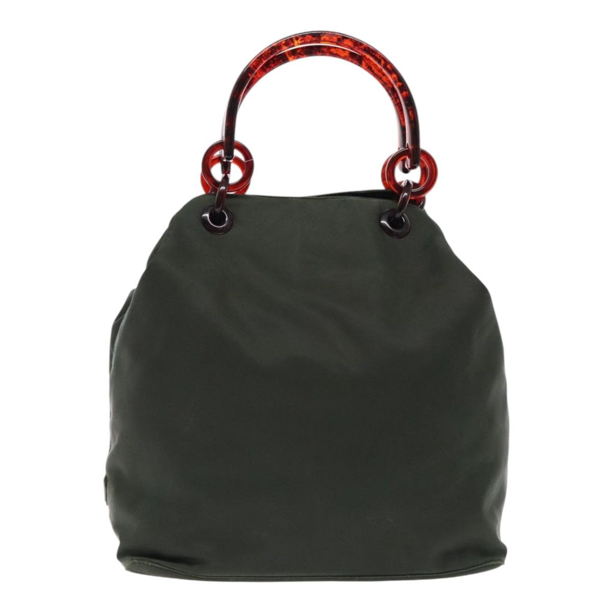 Prada Triangle Logo Green Synthetic Handbag (Pre-Owned) Size ONE SIZE - 1 Thumbnail