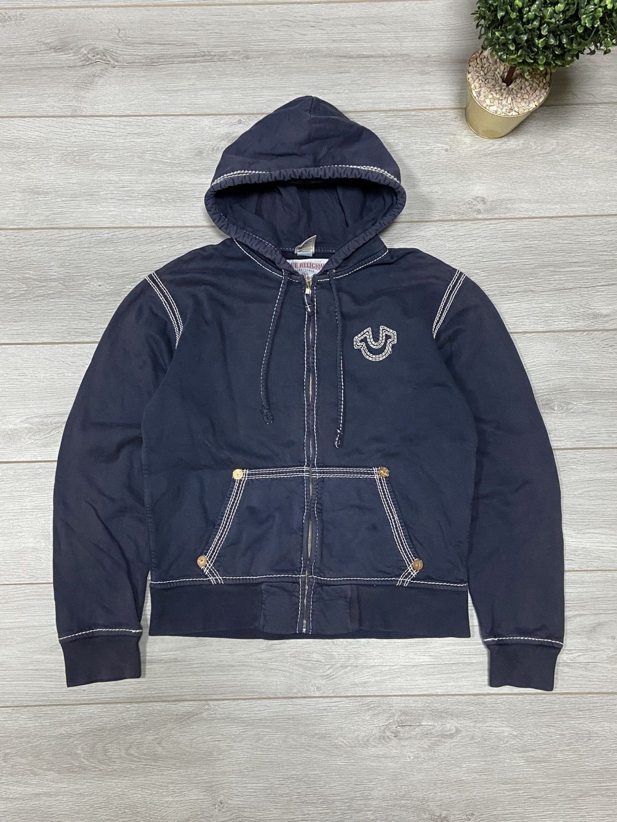 True Religion × Vintage True Religion vintage white stitched hoodie horseshoe Size US L / EU 52-54 / 3 - 1 Thumbnail