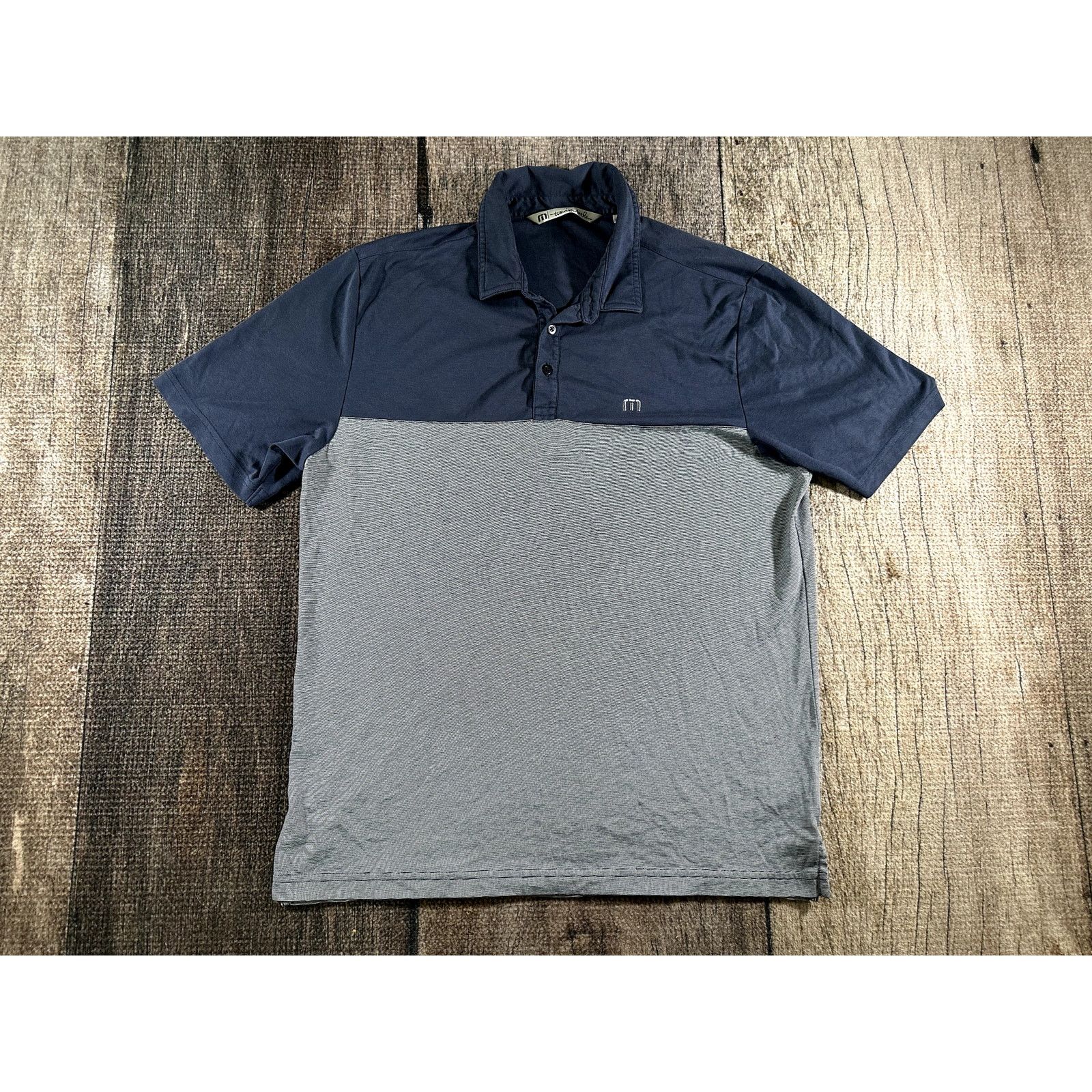 TravisMathew Travis Mathew Blocked Striped Polo Shirt Mens Lg Blue Gray Size US L / EU 52-54 / 3 - 1 Thumbnail