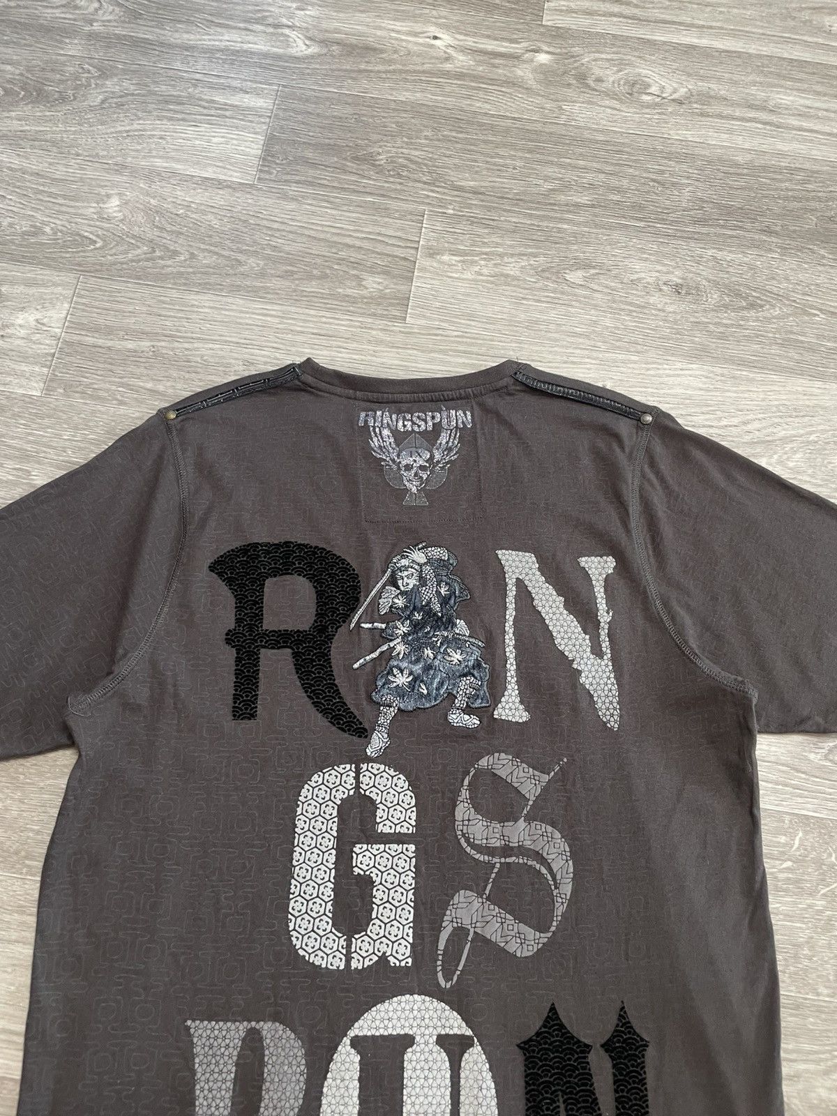 Ringspun Vintage Ringspun Art Of War Embroidered Samurai Japan Tee Size US XL / EU 56 / 4 - 12 Thumbnail
