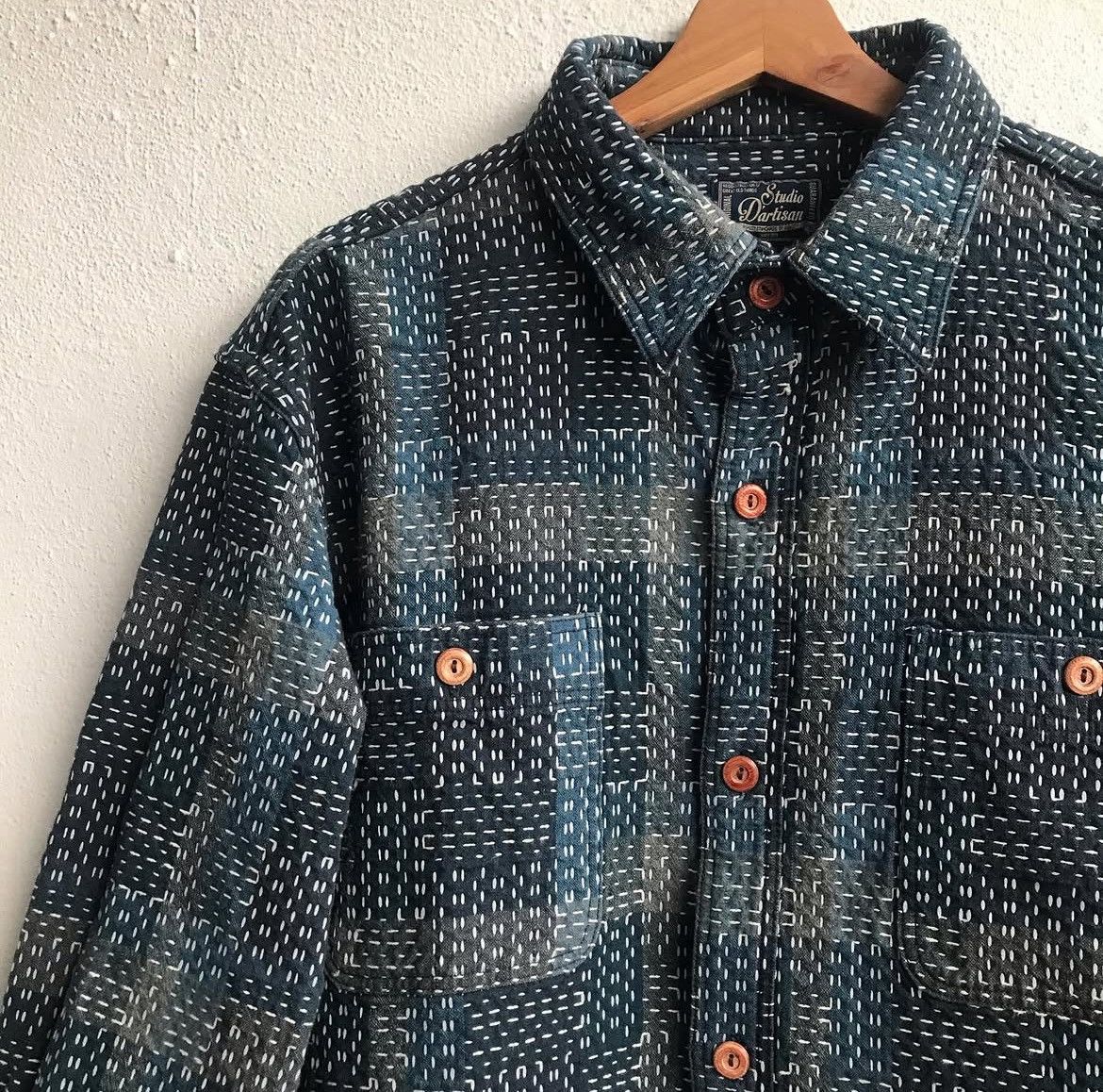 Studio D'Artisan STUDIO D'ARTISAN NORAGI SASHIKO SHIRT Size US XXL / EU 58 / 5 - 3 Thumbnail