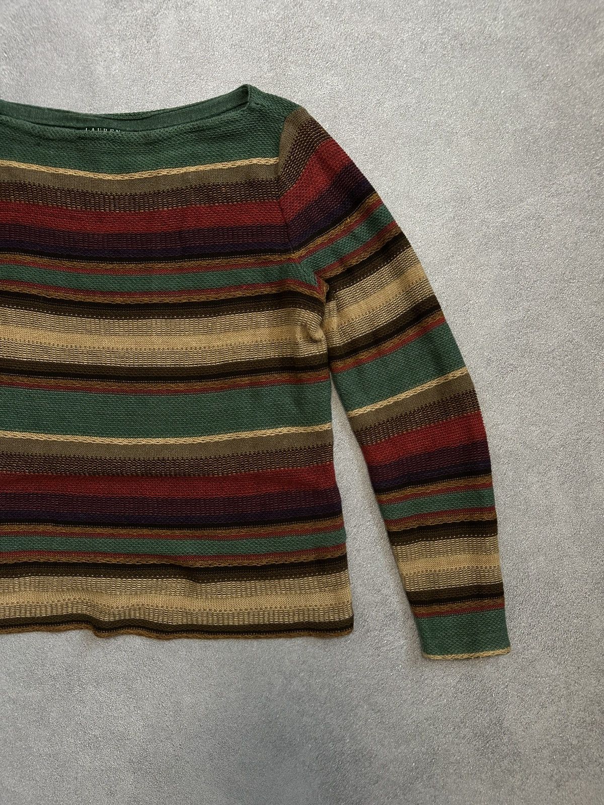 Ralph Lauren Vintage Lauren Ralph Lauren Striped Knit Sweater Size M / US 6-8 / IT 42-44 - 3 Thumbnail