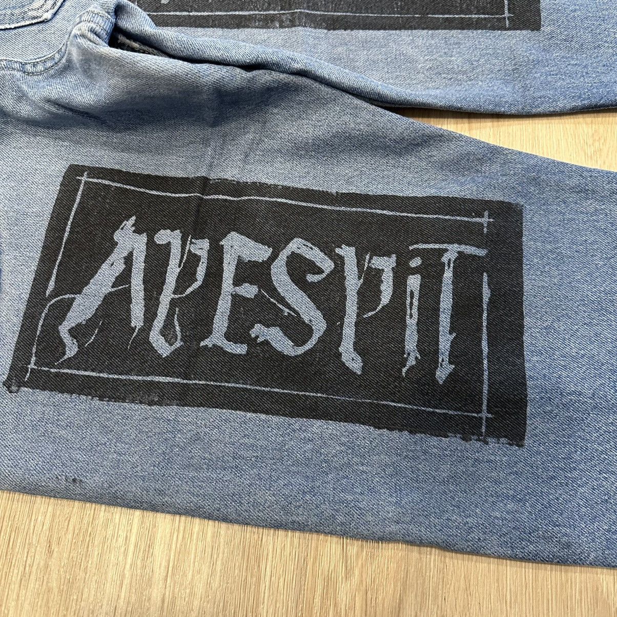 Lee Custom 1of1 Denim Jeans Ape Spit Y2K 36x32 Size US 36 / EU 52 - 16 Thumbnail