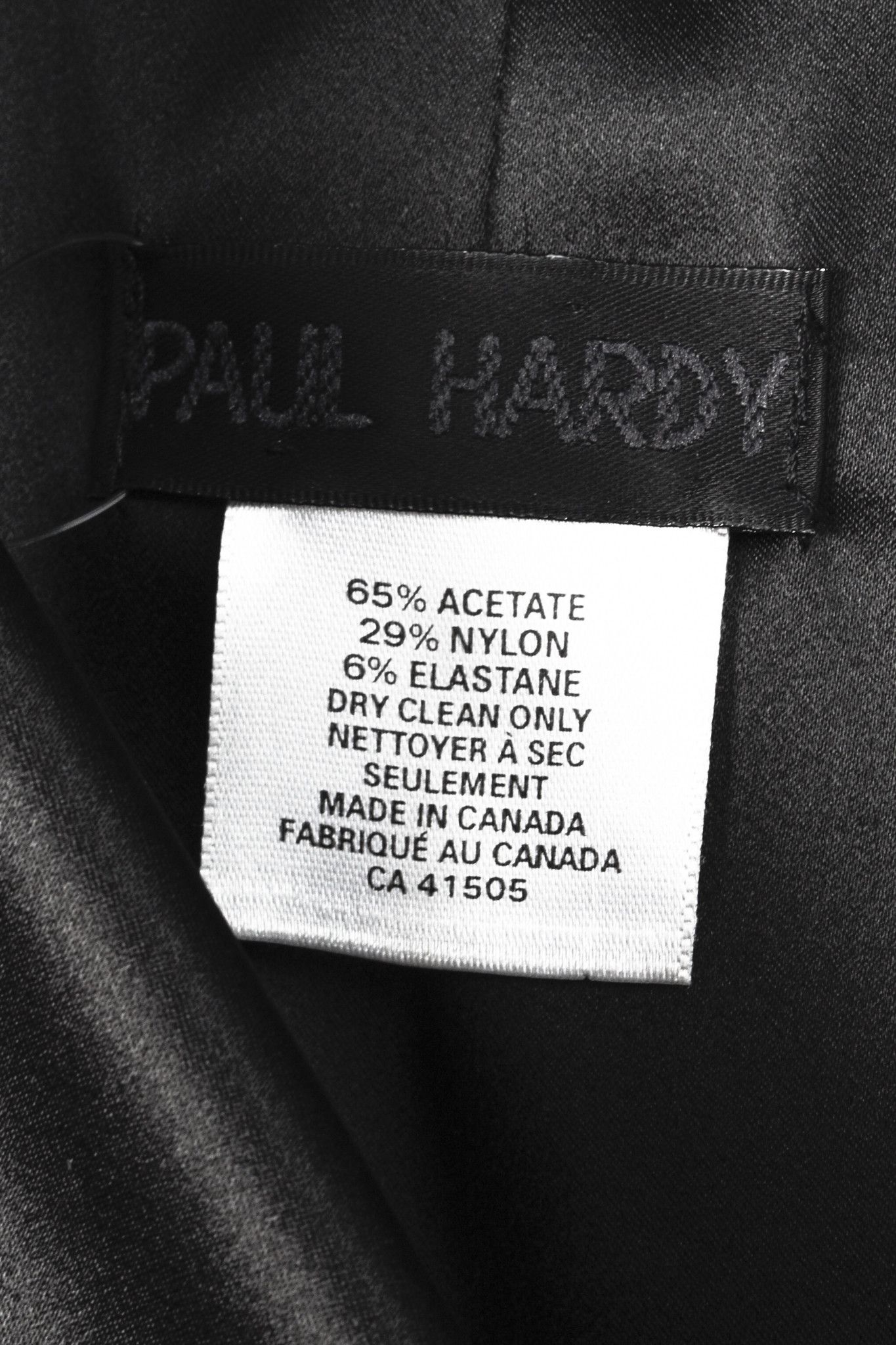 Paul Hardy Black Satin Pleated Sleeveless Midi Dress