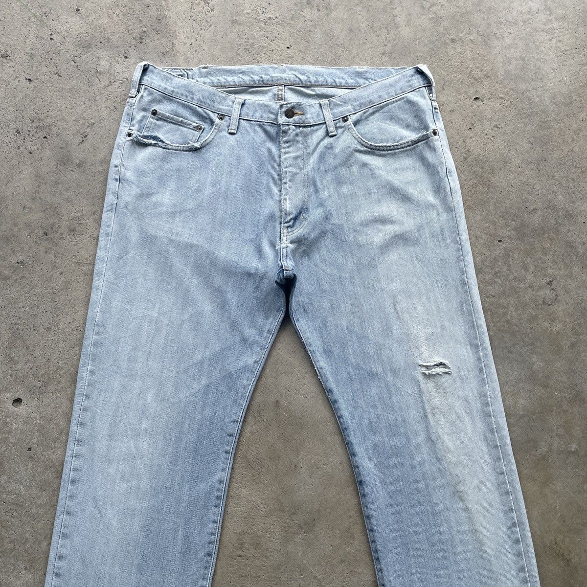 Edwin × Japanese Brand × Jean W39x30 Vintage Edwin LightWash Distressed Faded Jeans Pants Size US 39 - 3 Thumbnail