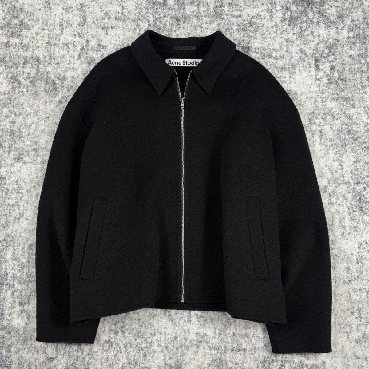Acne Studios Acne Studios SS22 Doverio Wool ‘Black’ Cropped Jacket Size US XL / EU 56 / 4 - 1 Thumbnail