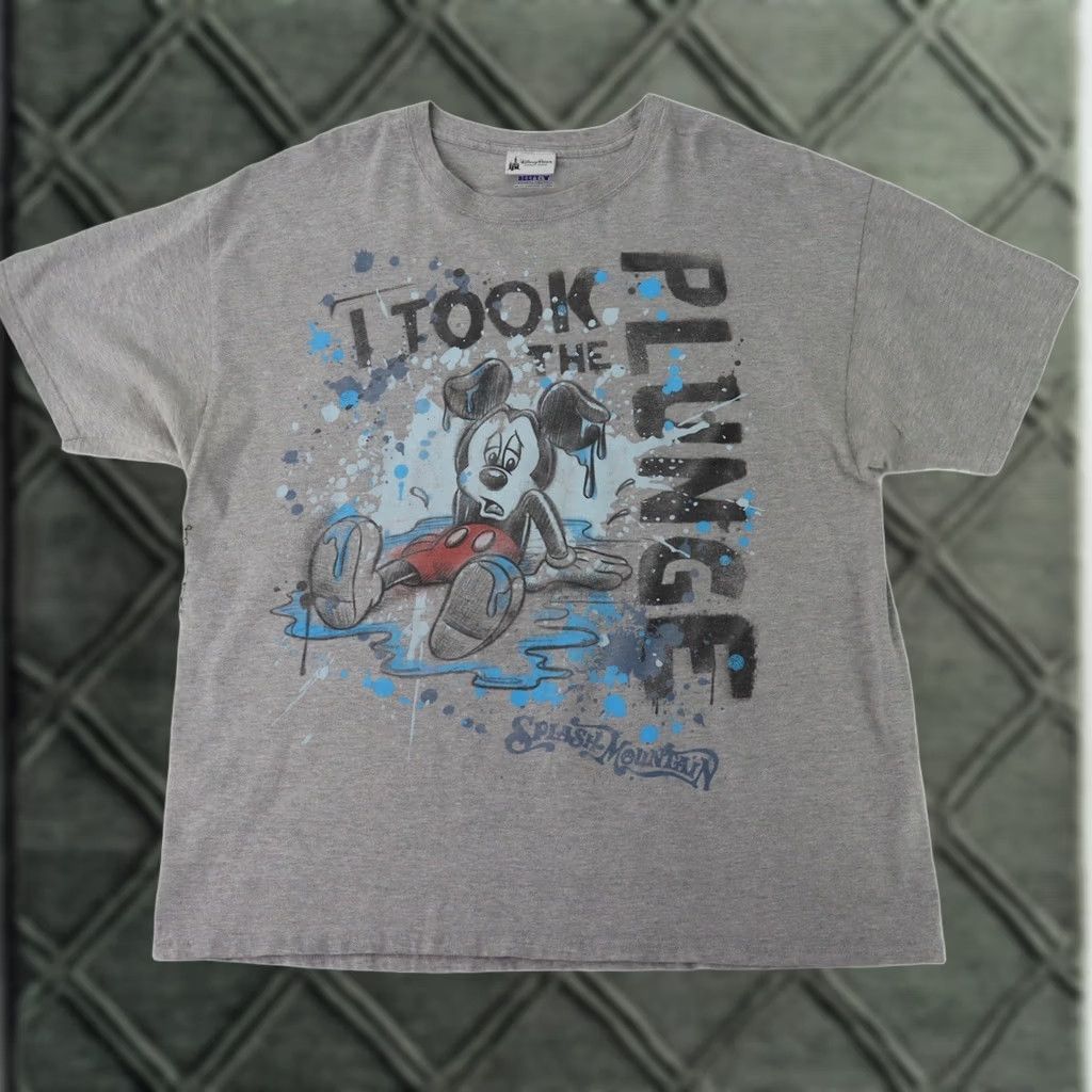 Disney DISNEY PARKS T-Shirt 2XL I RODE SPLASH MOUNTAIN AND ALL I GOT WAS SOAKED Vtg Mens Gray Size US XXL / EU 58 / 5 - 1 Thumbnail