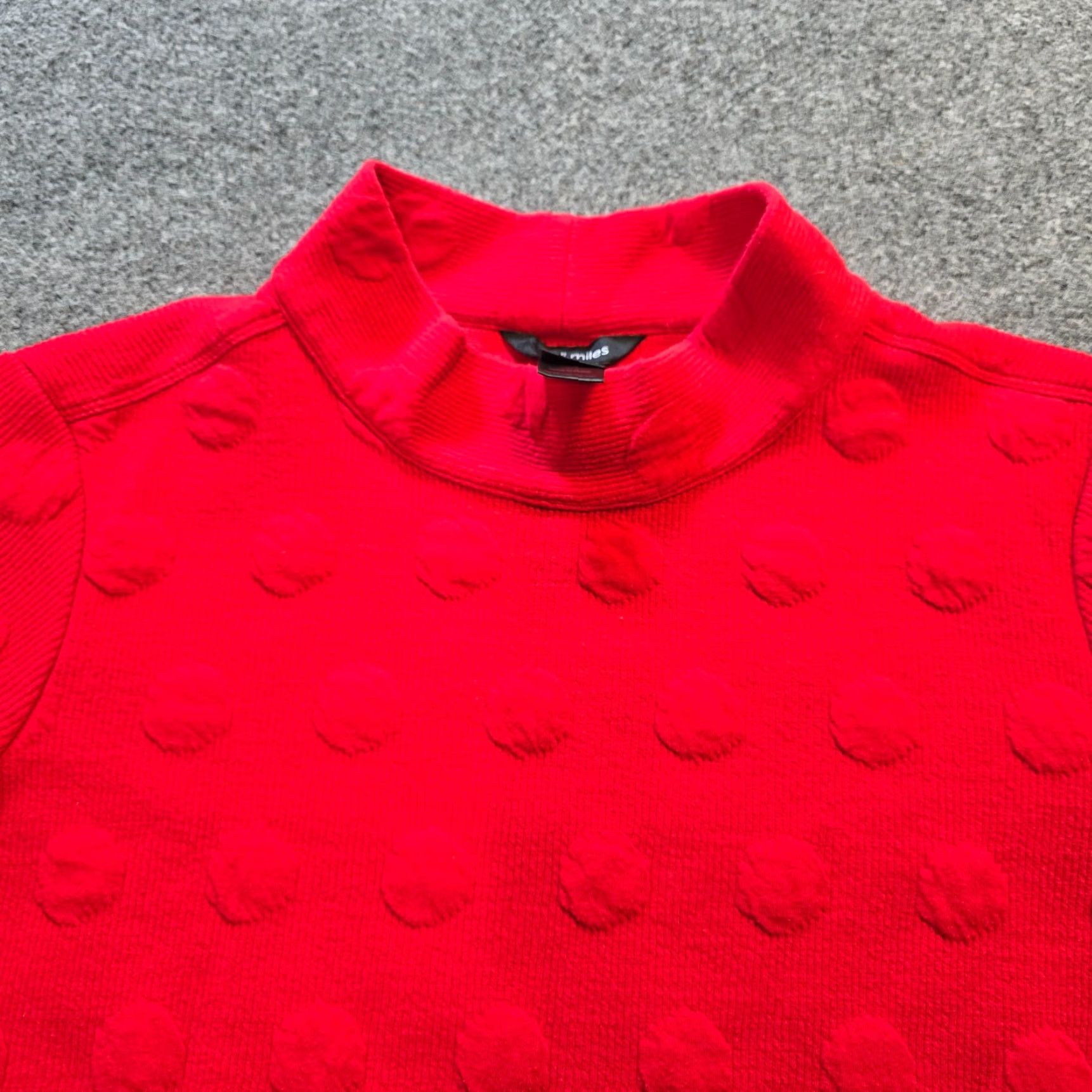 Vintage Ali Miles Sweater Womens Size L Red Polka Dot Knit Stretch Casual Career Size L / US 10 / IT 46 - 2 Thumbnail