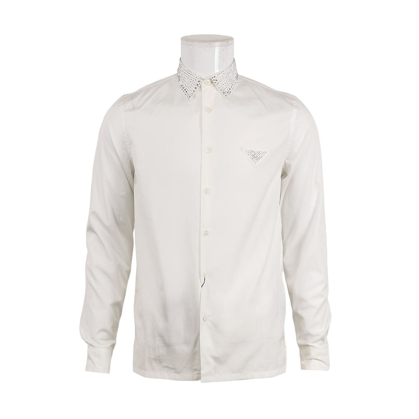 Prada Prada Rhinestone Collar Button Up Shirt Size M Size US M / EU 48-50 / 2 - 1 Thumbnail